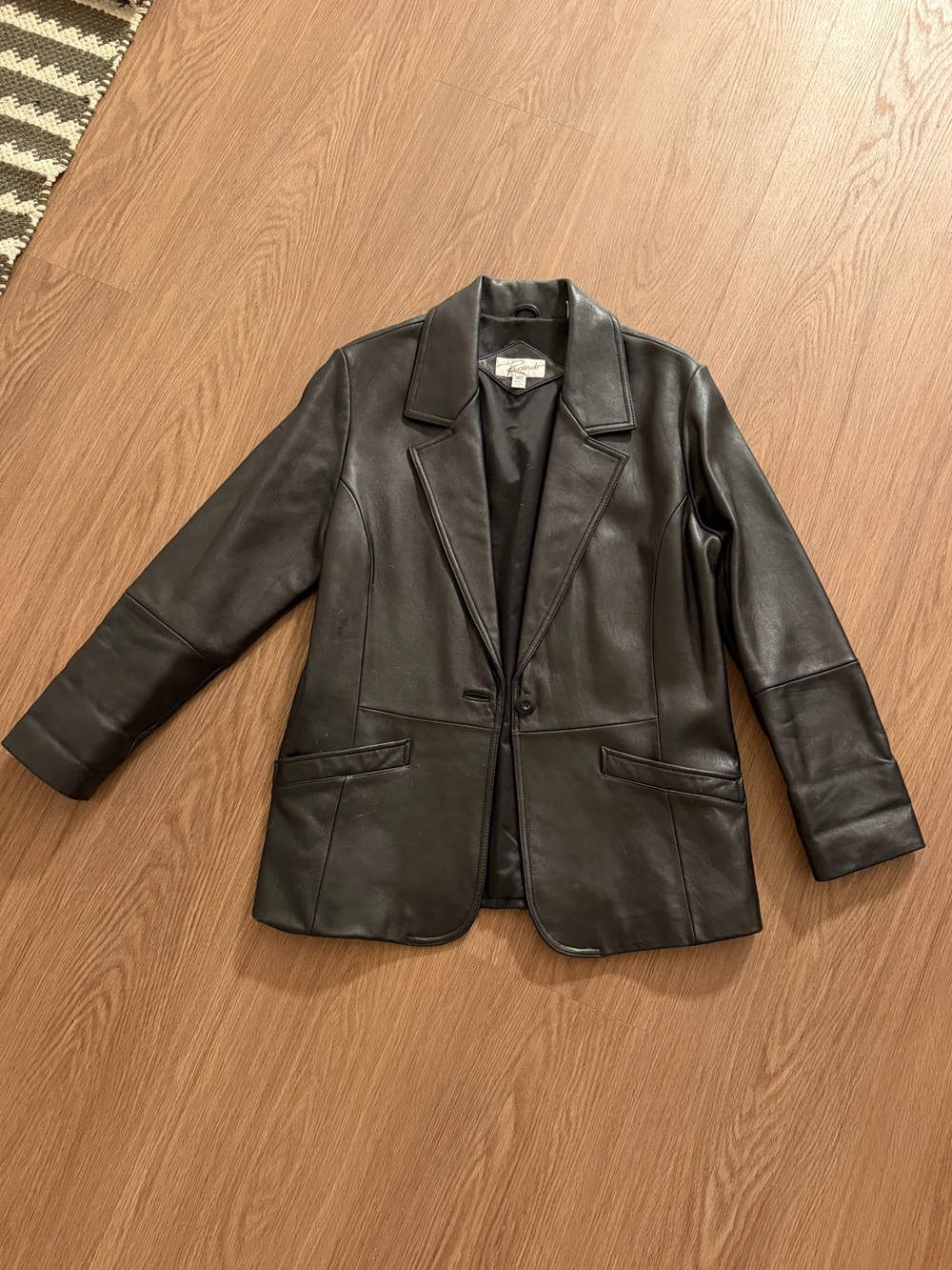 Black Leather Blazer Jacket